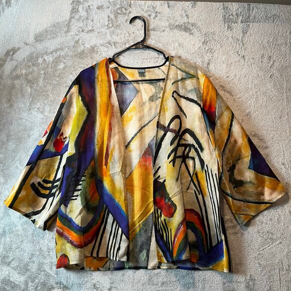 Cocoon Tao House OOAK Art to Wear Open Fine Wool Lux Cardigan Size S/M - Picture 4 of 6